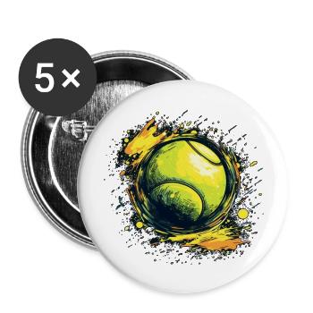 Tennis ball - Buttons groß 56 mm (5er Pack) - Weiß - Vorne