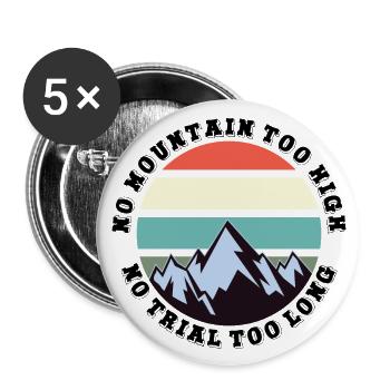 No mountain too high, no trail too long - Buttons large 2.2''/56 mm (5-pack) - white - Front