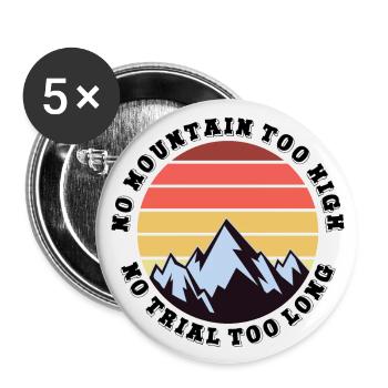 No mountain too high, no trail too long - Buttons large 2.2''/56 mm (5-pack) - white - Front
