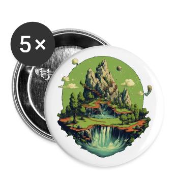 Paysage - Lot de 5 grands badges (56 mm) - blanc - Devant