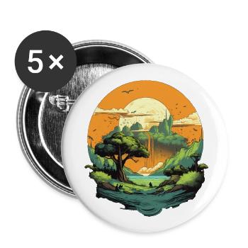 Paysage - Lot de 5 grands badges (56 mm) - blanc - Devant