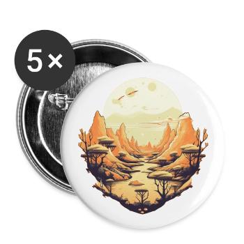Paysage - Lot de 5 grands badges (56 mm) - blanc - Devant