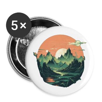Paysage - Lot de 5 grands badges (56 mm) - blanc - Devant