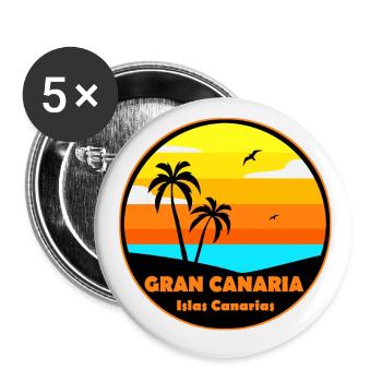 Gran Canaria - Buttons groß 56 mm (5er Pack) - Weiß - Vorne