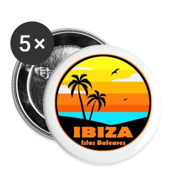 Ibiza - Buttons groß 56 mm (5er Pack) - Weiß - Vorne
