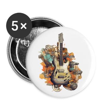 Music Instruments - Buttons large 2.2''/56 mm (5-pack) - white - Front