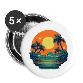 Strand - Buttons groß 56 mm (5er Pack) - Weiß - Vorne