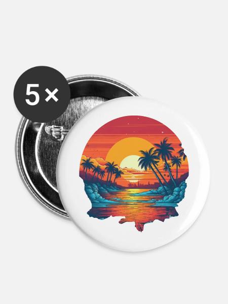 Strand - Buttons groß 56 mm (5er Pack) - Weiß