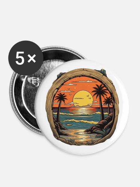 Strand - Buttons groß 56 mm (5er Pack) - Weiß