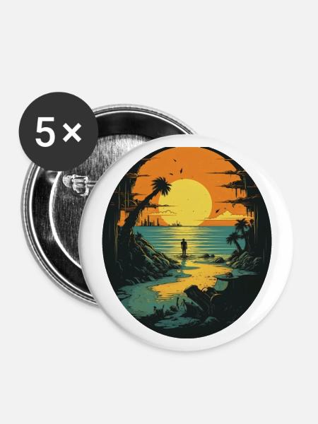 Strand - Buttons groß 56 mm (5er Pack) - Weiß