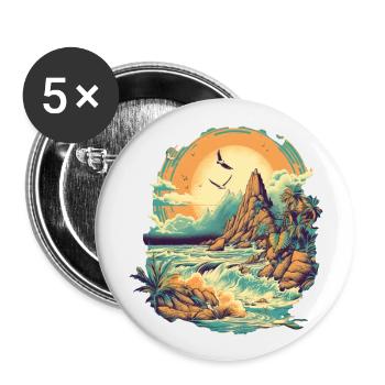 Strand - Buttons groß 56 mm (5er Pack) - Weiß - Vorne