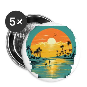 Strand - Buttons groß 56 mm (5er Pack) - Weiß - Vorne