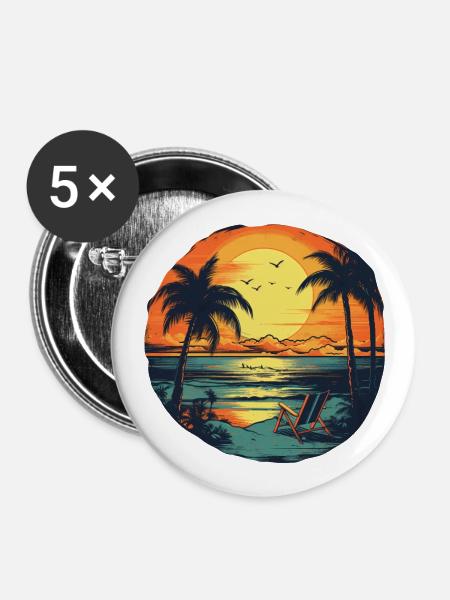 Strand - Buttons groß 56 mm (5er Pack) - Weiß