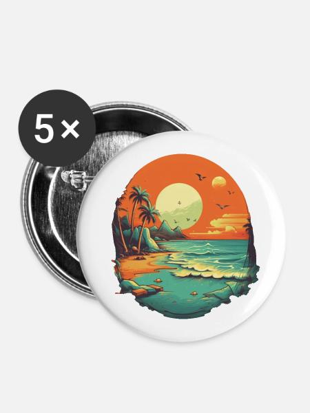 Strand - Buttons groß 56 mm (5er Pack) - Weiß