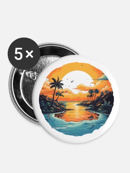 Strand - Buttons groß 56 mm (5er Pack) - Weiß