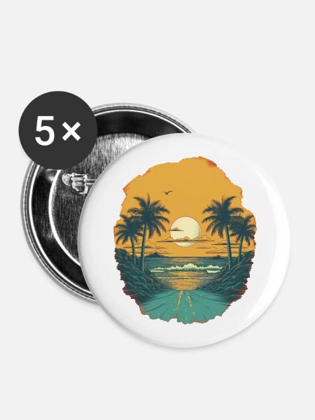 Strand - Buttons groß 56 mm (5er Pack) - Weiß