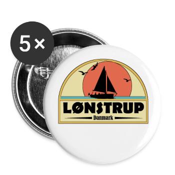 Lönstrup Dänemark - Buttons groß 56 mm (5er Pack) - Weiß - Vorne