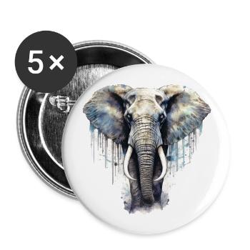 Elephant - Buttons large 2.2''/56 mm (5-pack) - white - Front