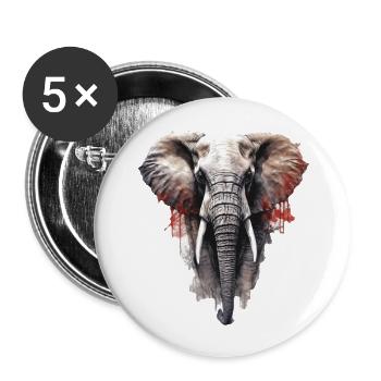 Elephant - Buttons large 2.2''/56 mm (5-pack) - white - Front