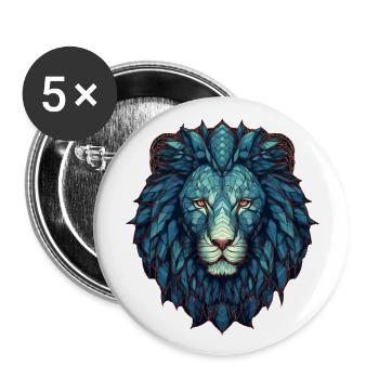 Lion - Buttons large 2.2''/56 mm (5-pack) - white - Front