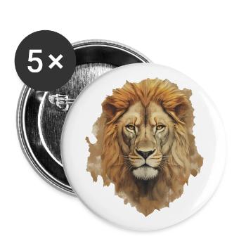 Lion - Buttons large 2.2''/56 mm (5-pack) - white - Front