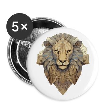 Lion - Buttons large 2.2''/56 mm (5-pack) - white - Front