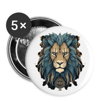 Lion - Buttons large 2.2''/56 mm (5-pack) - white - Front