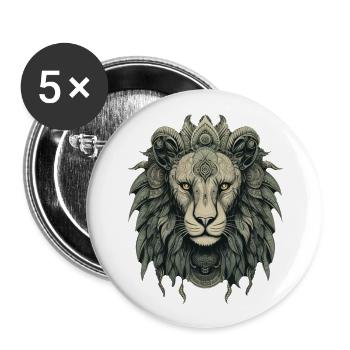 Lion - Buttons large 2.2''/56 mm (5-pack) - white - Front