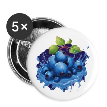 Blaubeere - Buttons groß 56 mm (5er Pack) - Weiß - Vorne