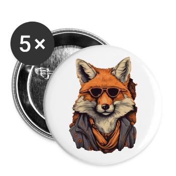 Fox - Buttons large 2.2''/56 mm (5-pack) - white - Front