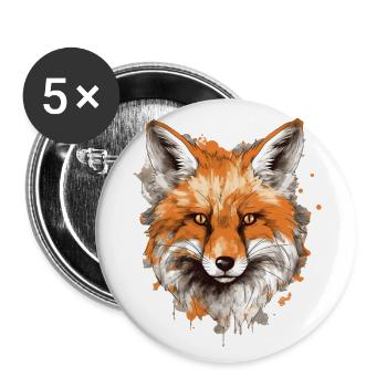 Fox - Buttons large 2.2''/56 mm (5-pack) - white - Front