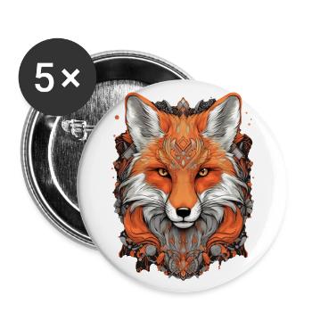 Fox - Buttons large 2.2''/56 mm (5-pack) - white - Front