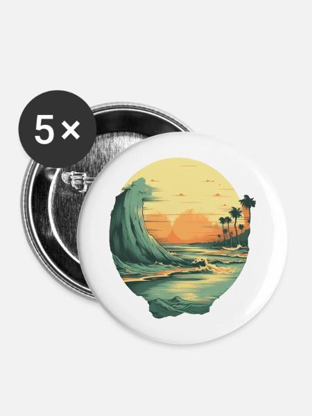 Strand - Buttons groß 56 mm (5er Pack) - Weiß