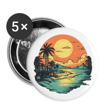 Strand - Buttons groß 56 mm (5er Pack) - Weiß - Vorne