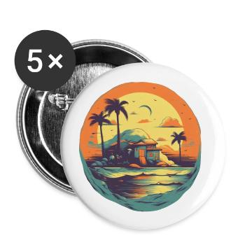 Strand - Buttons groß 56 mm (5er Pack) - Weiß - Vorne