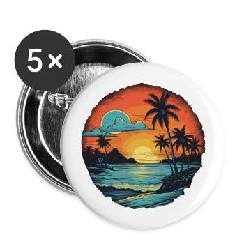 Strand - Buttons groß 56 mm (5er Pack) - Weiß - Vorne