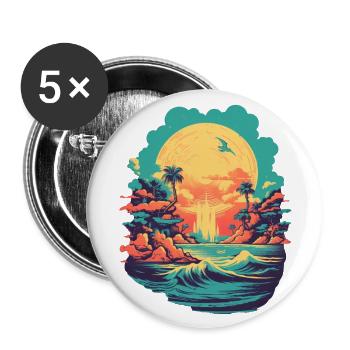 Strand - Buttons groß 56 mm (5er Pack) - Weiß - Vorne