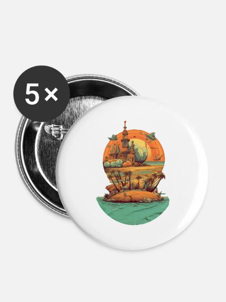 Strand - Buttons groß 56 mm (5er Pack) - Weiß