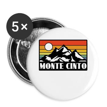 Monte Cinto Korsika - Buttons groß 56 mm (5er Pack) - Weiß - Vorne