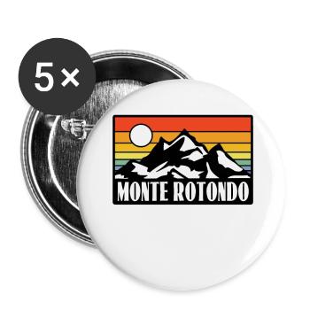 Monte Rotondo Corse - Lot de 5 grands badges (56 mm) - blanc - Devant