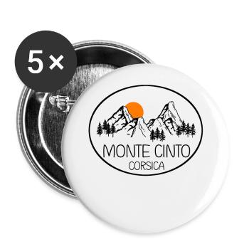 Monte Cinto Corsica - Buttons large 2.2''/56 mm (5-pack) - white - Front