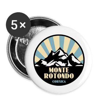 Monte Rotondo Corsica - Buttons large 2.2''/56 mm (5-pack) - white - Front