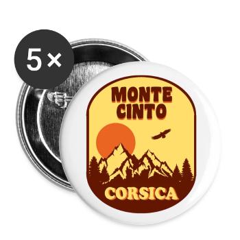 Monte Cinto Corse - Lot de 5 grands badges (56 mm) - blanc - Devant