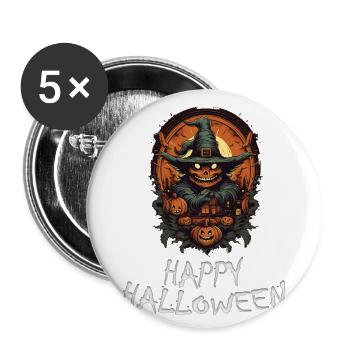 Halloween - Happy Halloween - Buttons large 2.2''/56 mm (5-pack) - white - Front