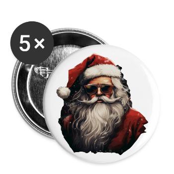 Père Noël - Lot de 5 grands badges (56 mm) - blanc - Devant