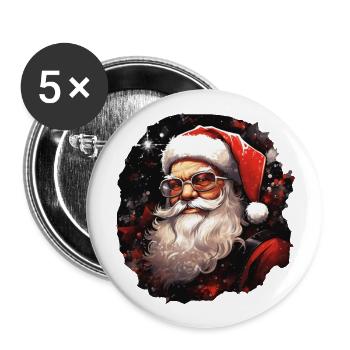 Père Noël - Lot de 5 grands badges (56 mm) - blanc - Devant