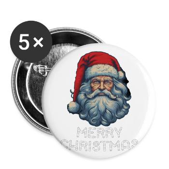Santa Claus Marry Christmas - Buttons large 2.2''/56 mm (5-pack) - white - Front