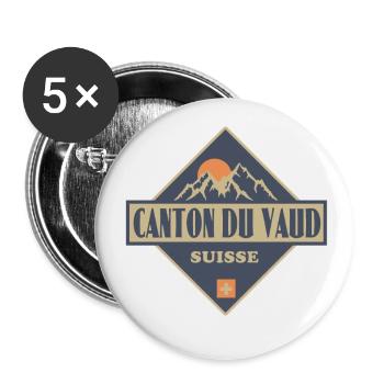 Waadt Vaud - Buttons groß 56 mm (5er Pack) - Weiß - Vorne