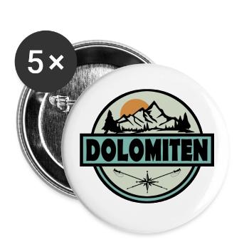 Dolomiten - Buttons groß 56 mm (5er Pack) - Weiß - Vorne