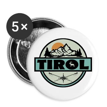 Tirol - Buttons groß 56 mm (5er Pack) - Weiß - Vorne